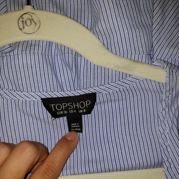 Topshop Poplin Stripe Wrap Dress sz 4 - Picture 6 of 6